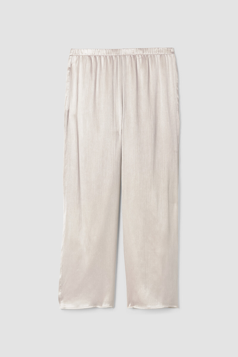 Striated Silk Satin Straight Pant Striated Silk Satin Straight Pant