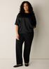Stretch Silk Charmeuse Round Neck Top