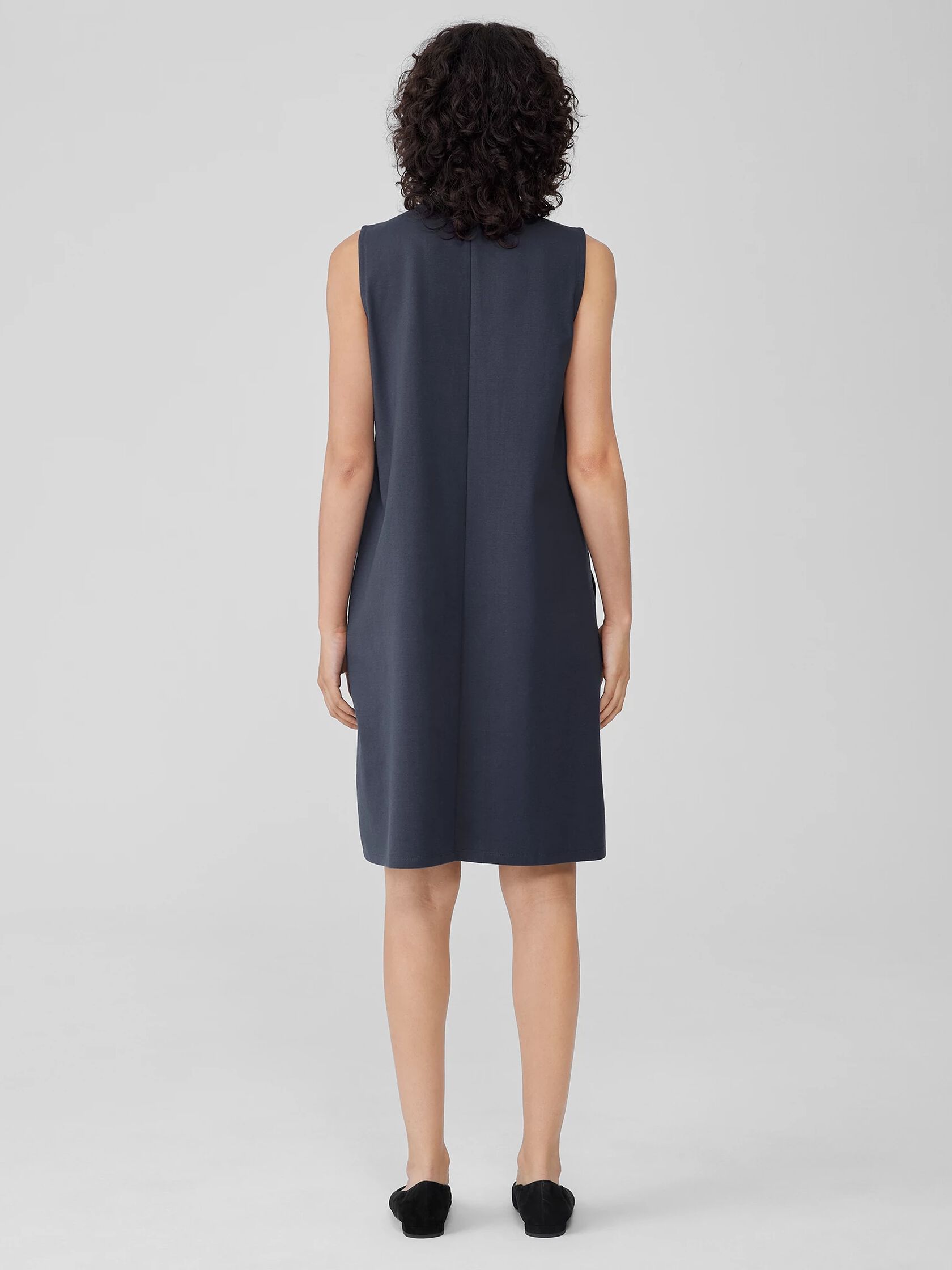 Cotton Blend Ponte Zip-Up Dress