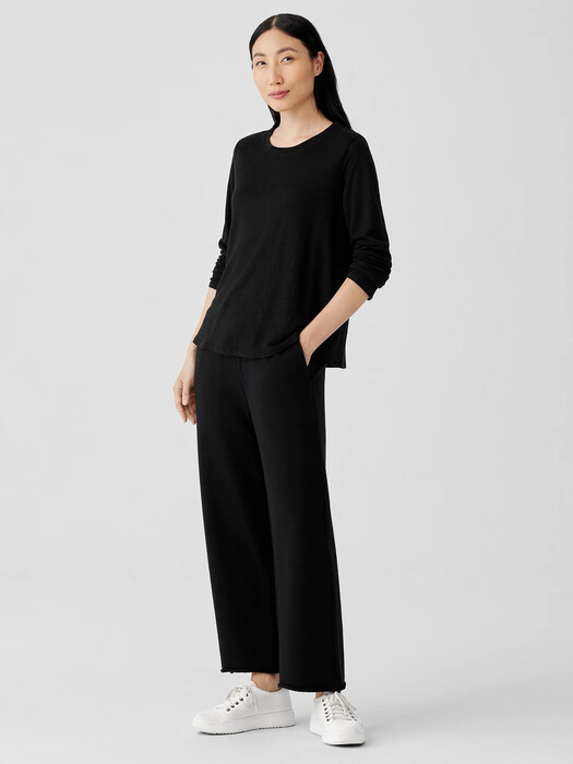 Organic Linen Jersey Crew Neck Top