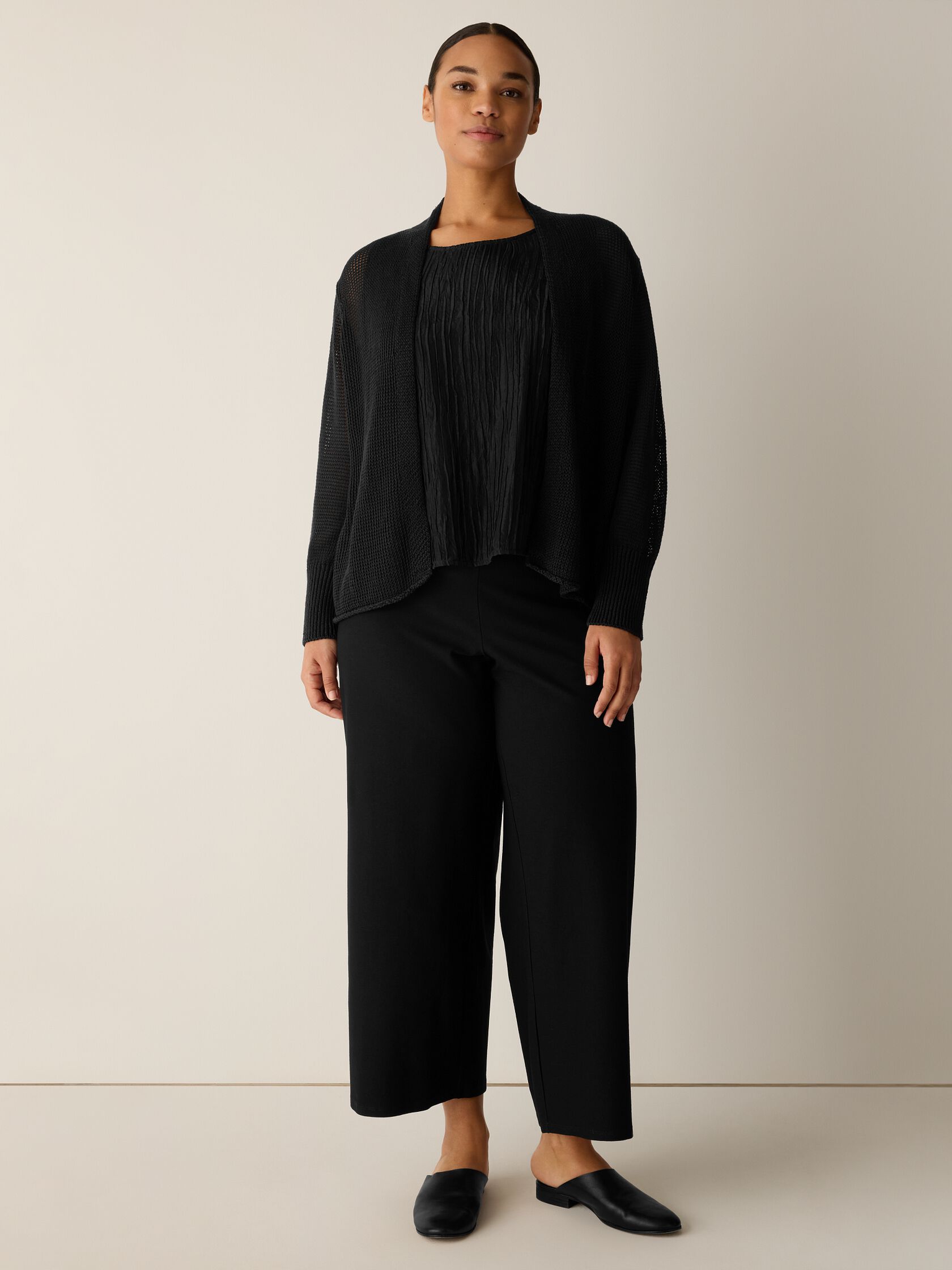 Organic Linen Cotton Cropped Cardigan