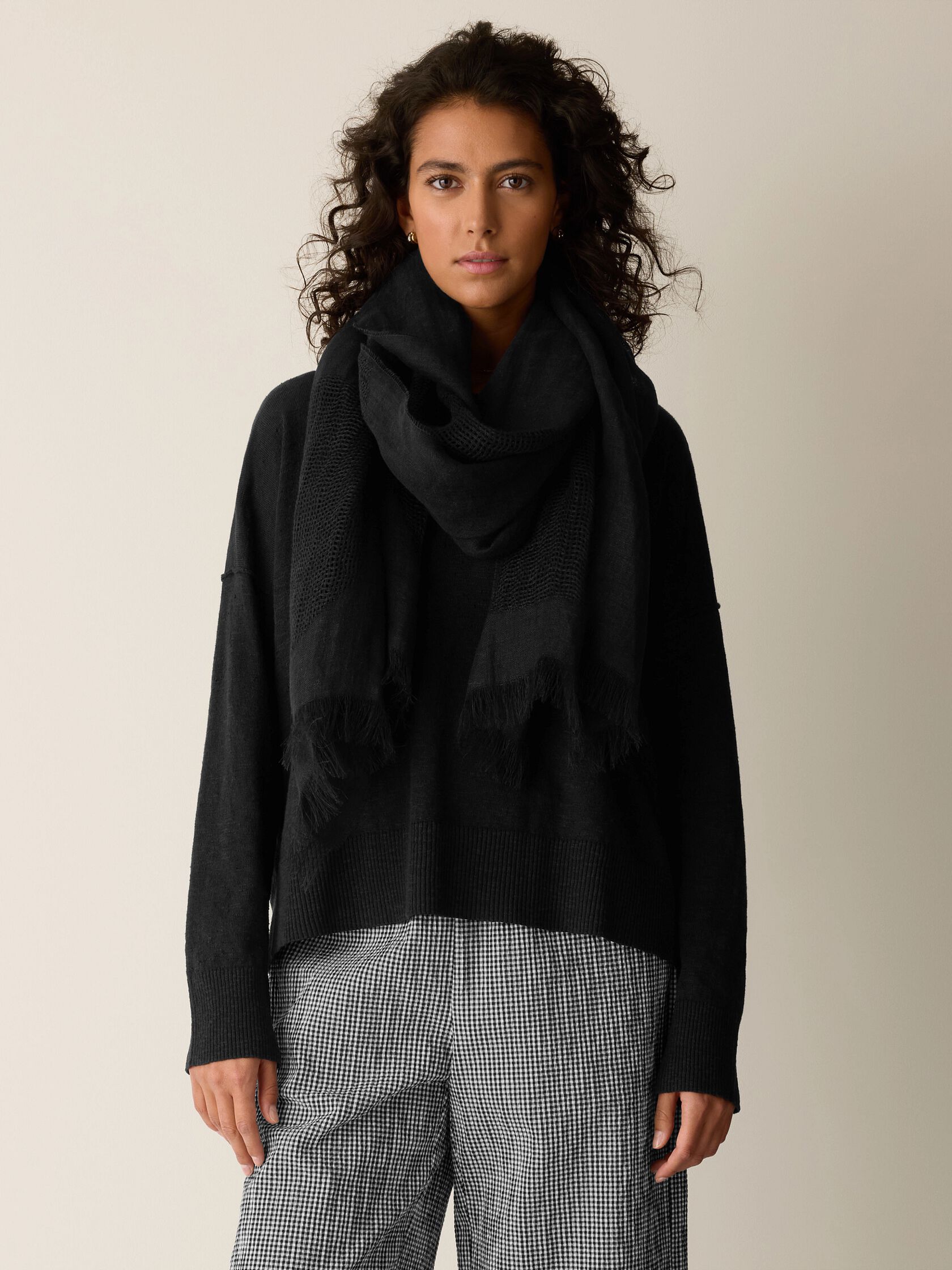 Organic Linen Circles Scarf