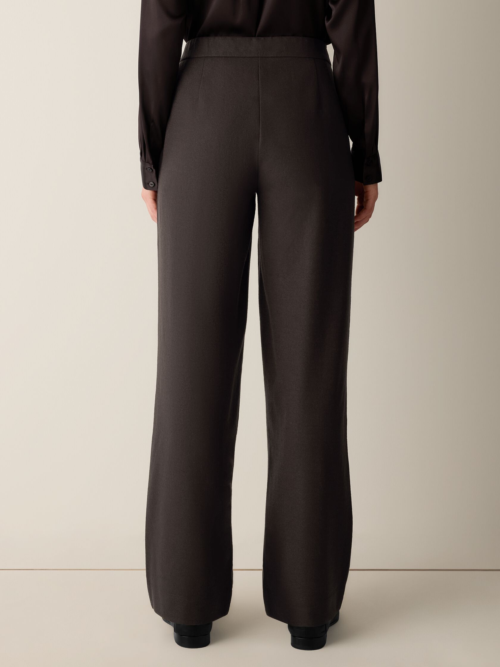 Felted Wool Jersey Full-Length Straight Trouser&nbsp;in Regenerative Wool