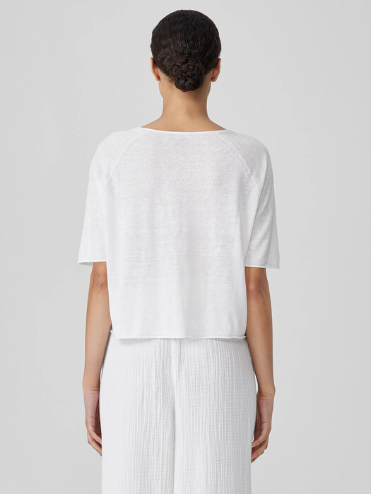 Organic Linen Cotton Jewel Neck Top