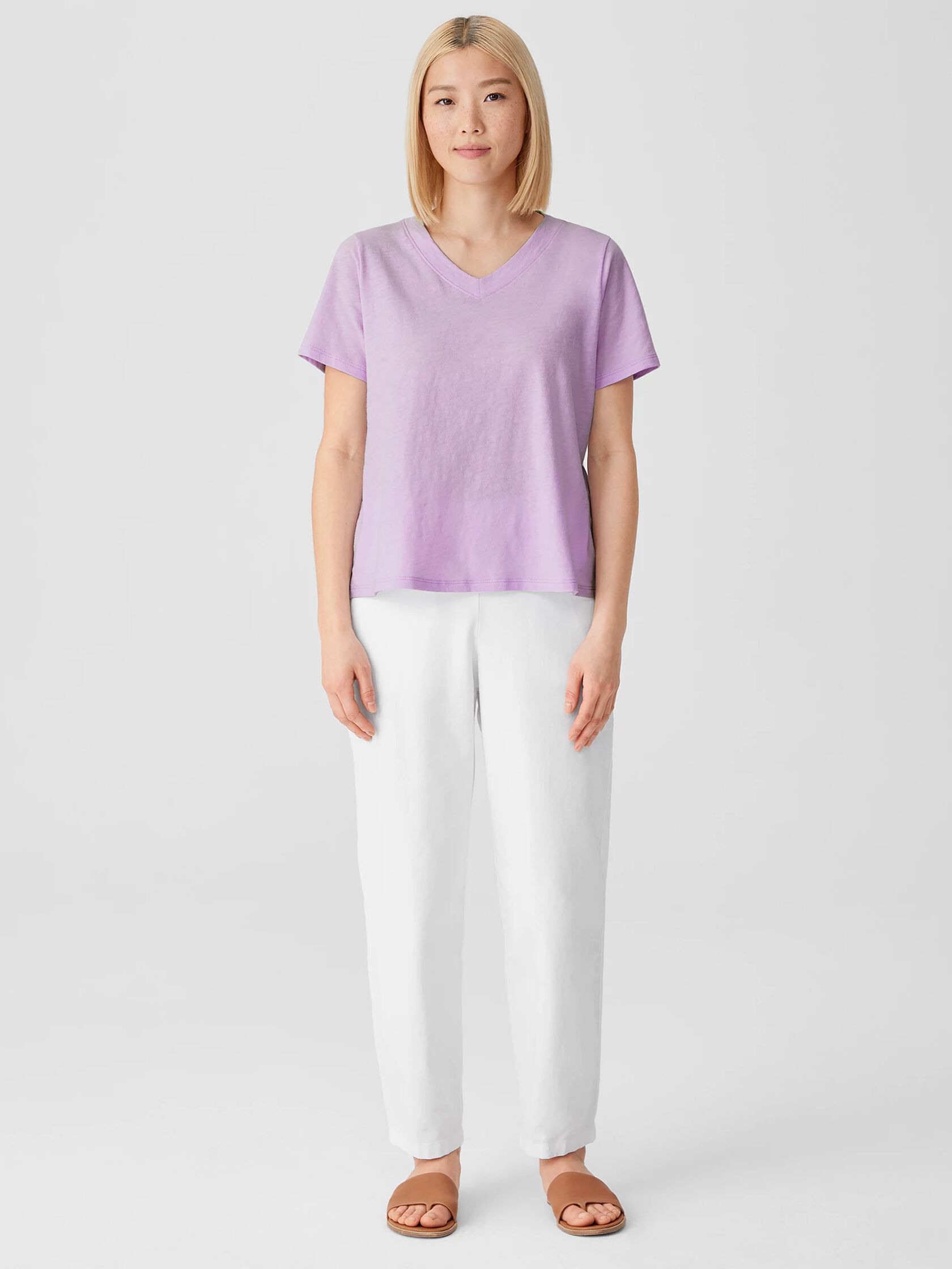 Organic Cotton Slub V-Neck Tee