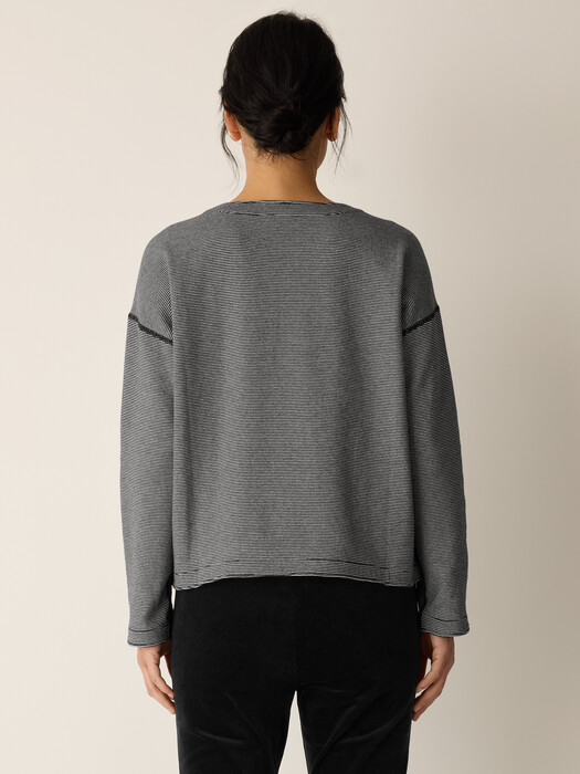 Doubleknit Organic Cotton Stripe Reversible Top