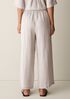 Puckered Organic Linen Stripe Wide-Leg Pant