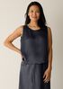 Textured Satin Ballet Neck Tank