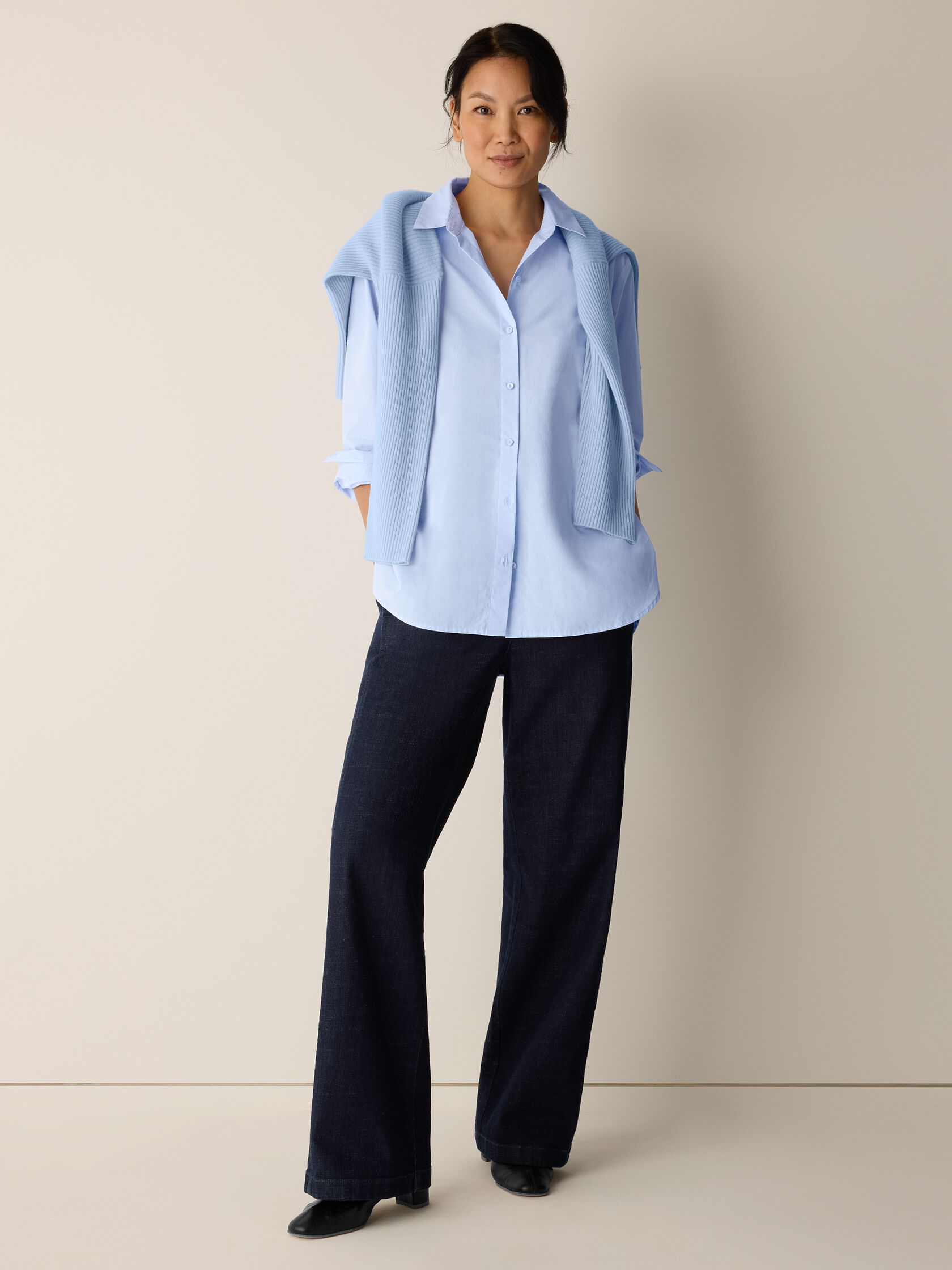 Organic Cotton Poplin Classic Collar Shirt