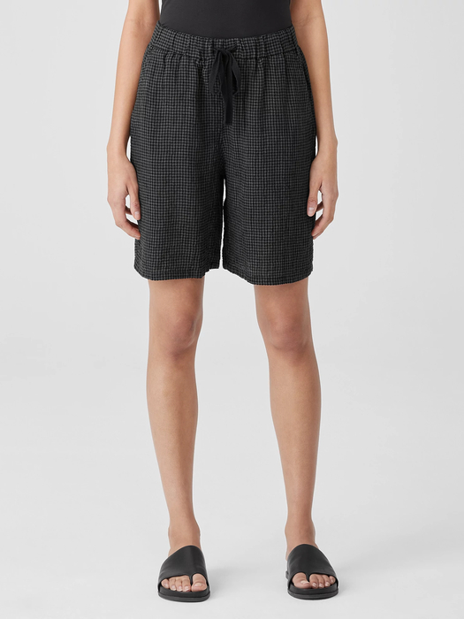 Puckered Organic Linen Shorts