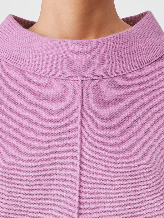 Cotton and Recycled Cashmere Mock Neck Top