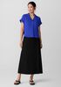 Silk Georgette Crepe Notch Collar Top