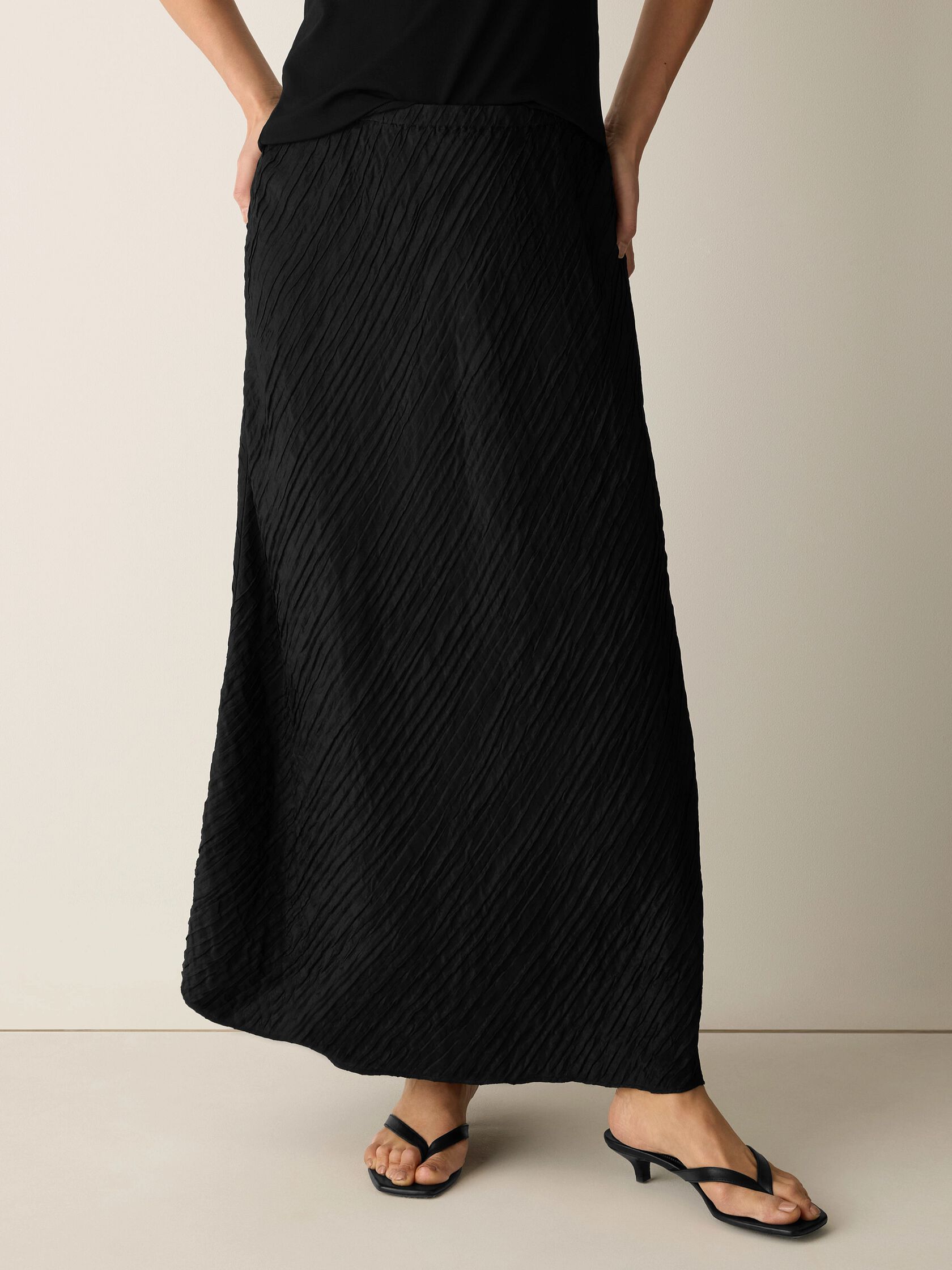 Textured Silk Jacquard Bias Skirt