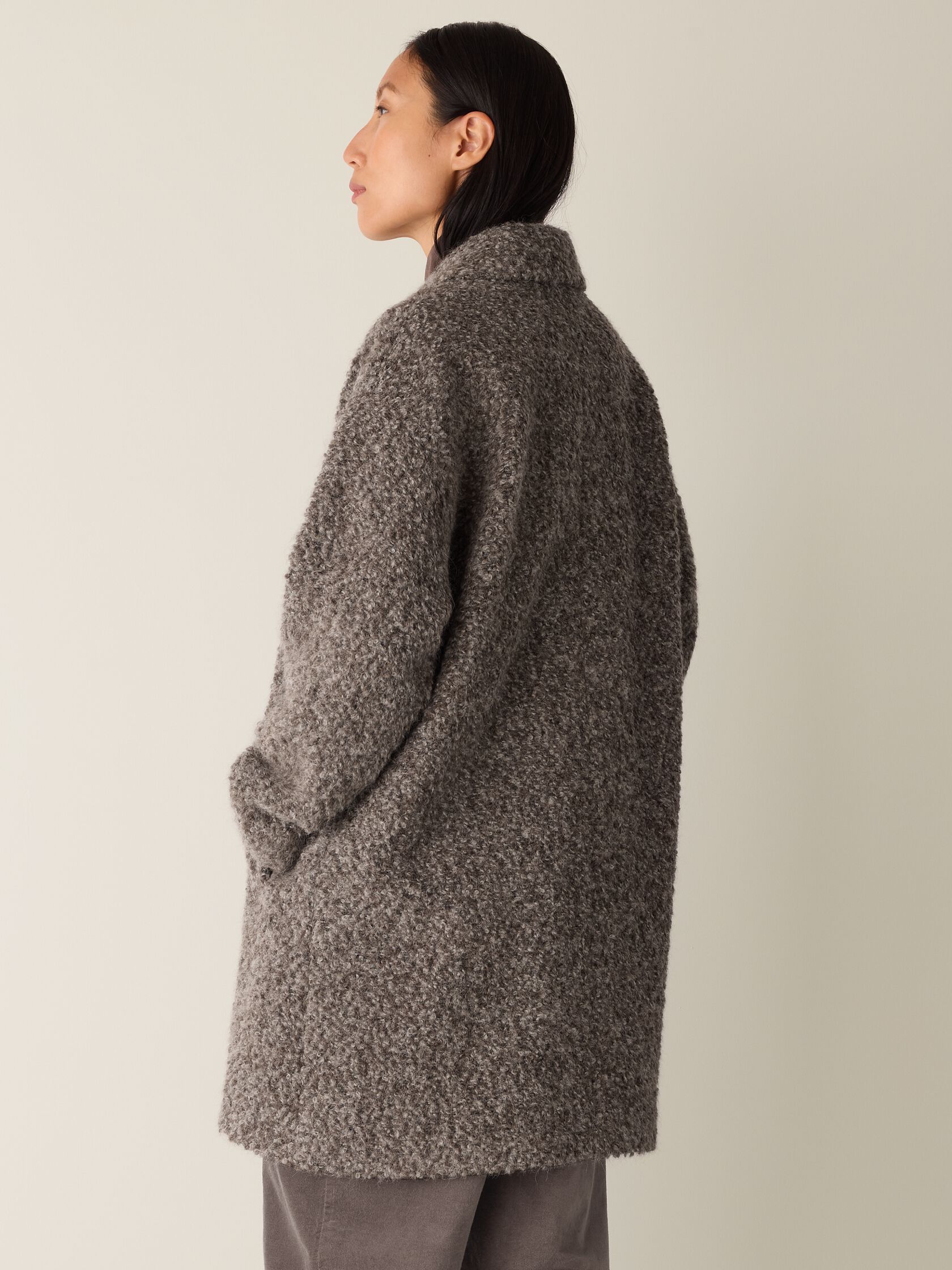 Curly Alpaca Notch Collar Coat