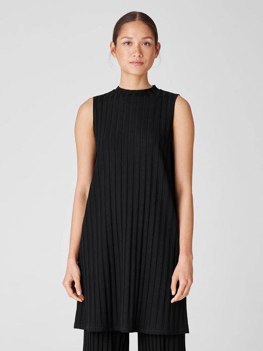 Wide Rib Stretch Mock Neck Dress