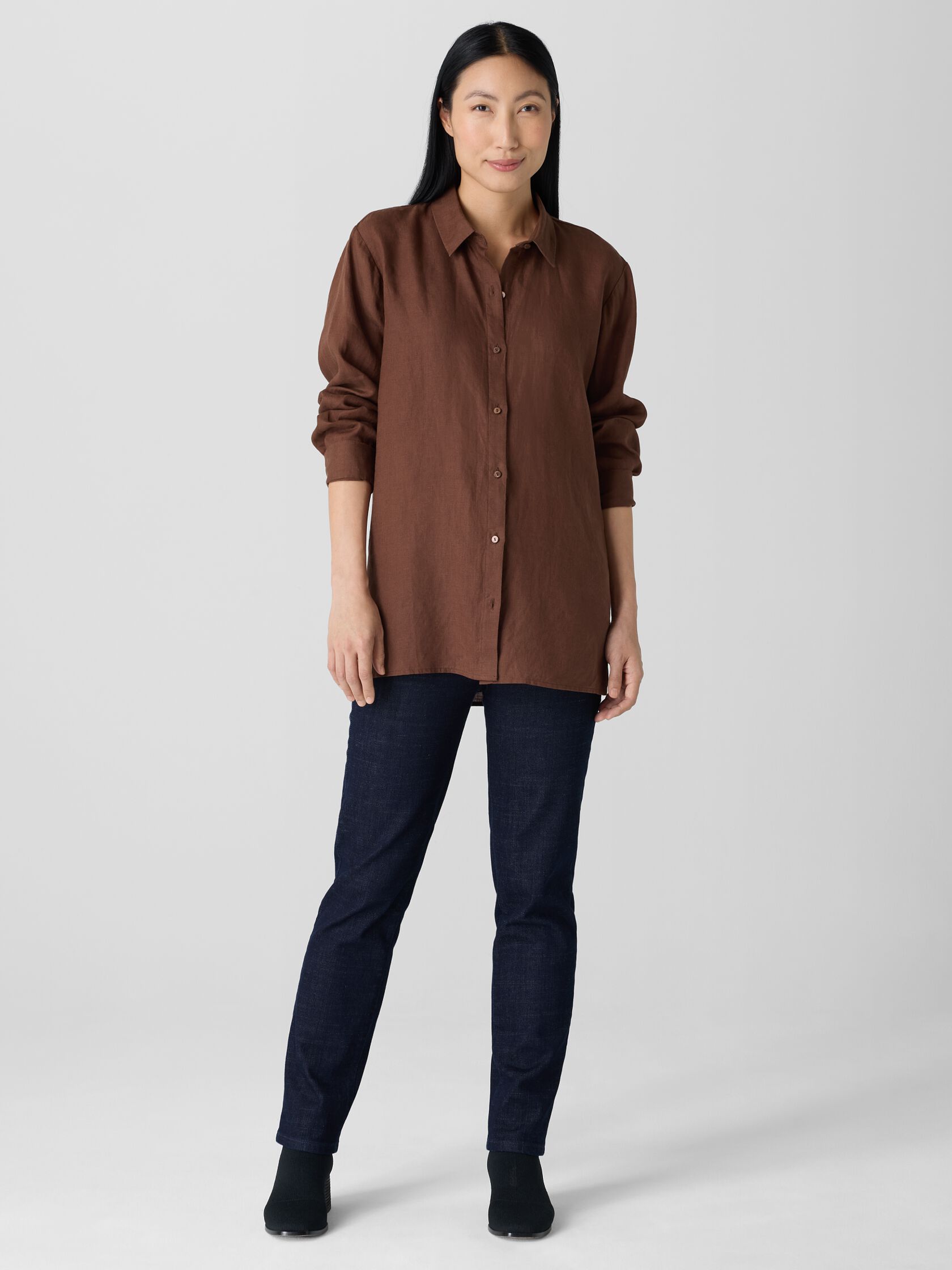 Organic Handkerchief Linen Classic Collar Shirt