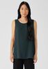 Silk Georgette Crepe Ballet Neck Tank