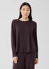 Stretch Jersey Knit Crew Neck Top