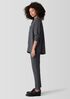 Silk Georgette Crepe Band Collar Shirt