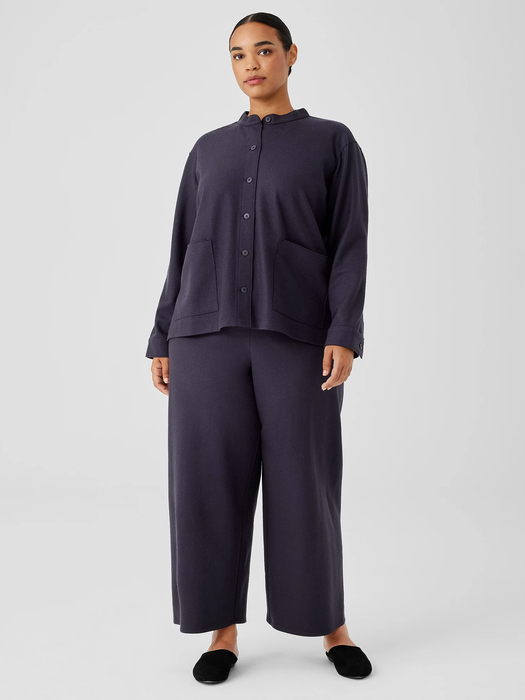 Boiled Wool Jersey Wide-Leg Pant