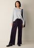 Cozy Velour Knit Wide-Leg Pant
