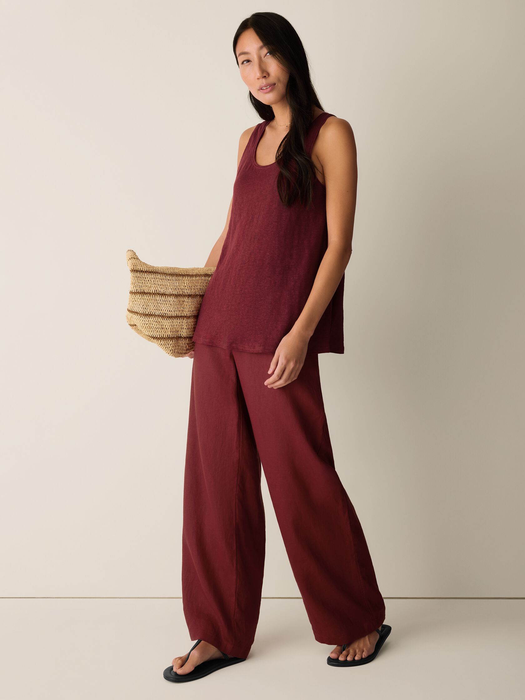 Organic Linen Jersey Scoop Neck Tank