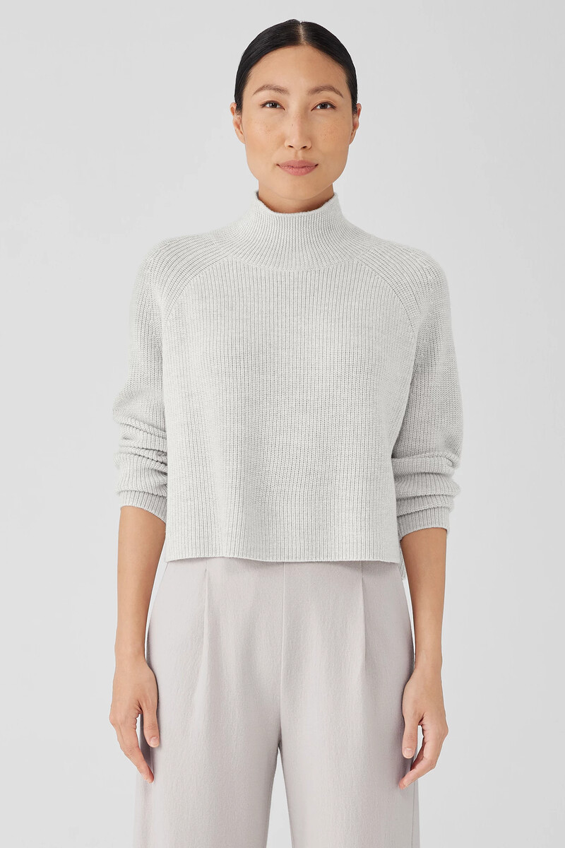 Merino Cropped Turtleneck Top in Regenerative Wool Merino Cropped Turtleneck Top in Regenerative Wool