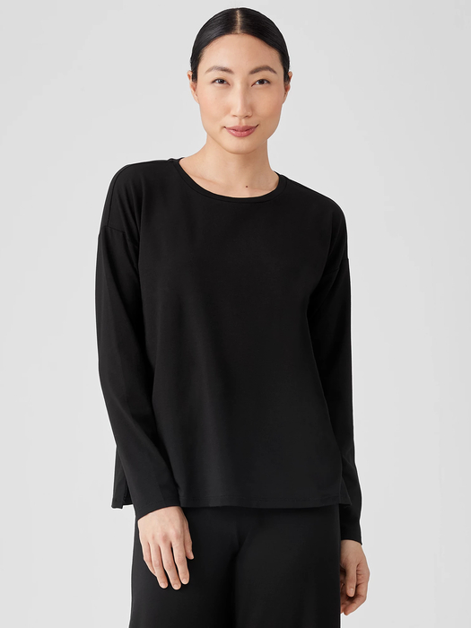 Stretch Jersey Knit Side-Zip Box-Top