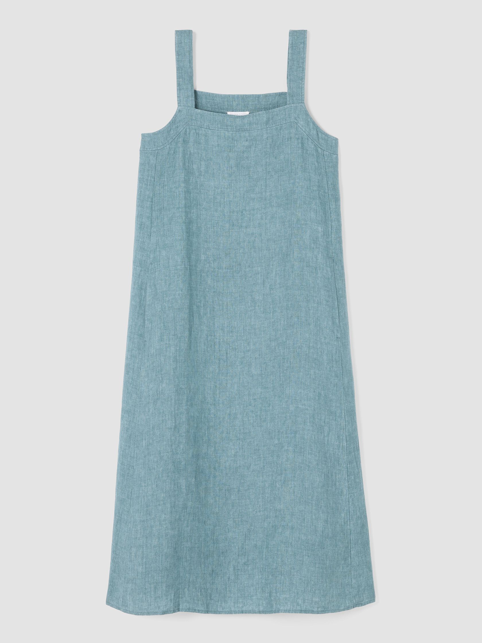 Washed Organic Linen Délavé Square Neck Dress