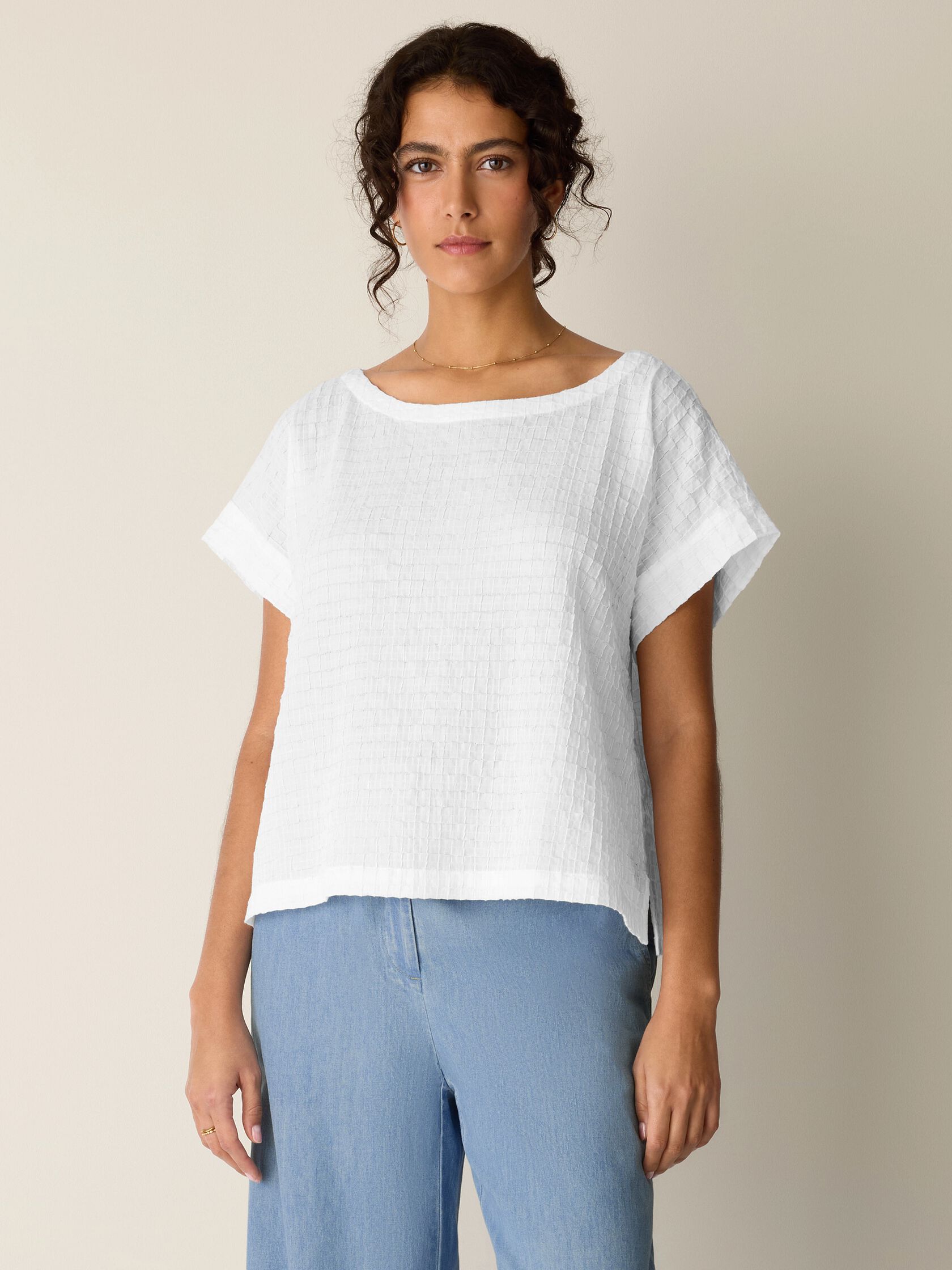 Organic Cotton Voile Box Square Top