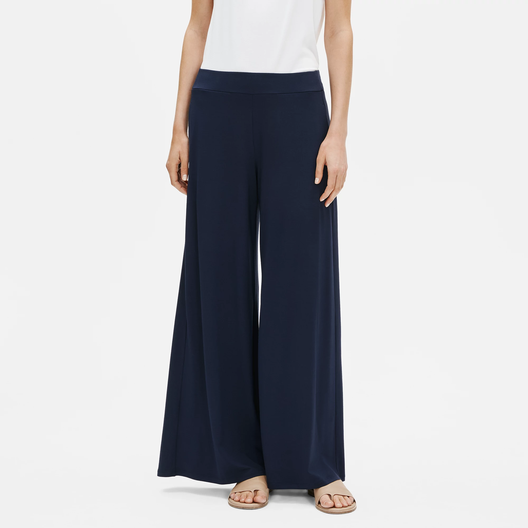 Viscose Jersey Wide-Leg Pant | EILEEN 