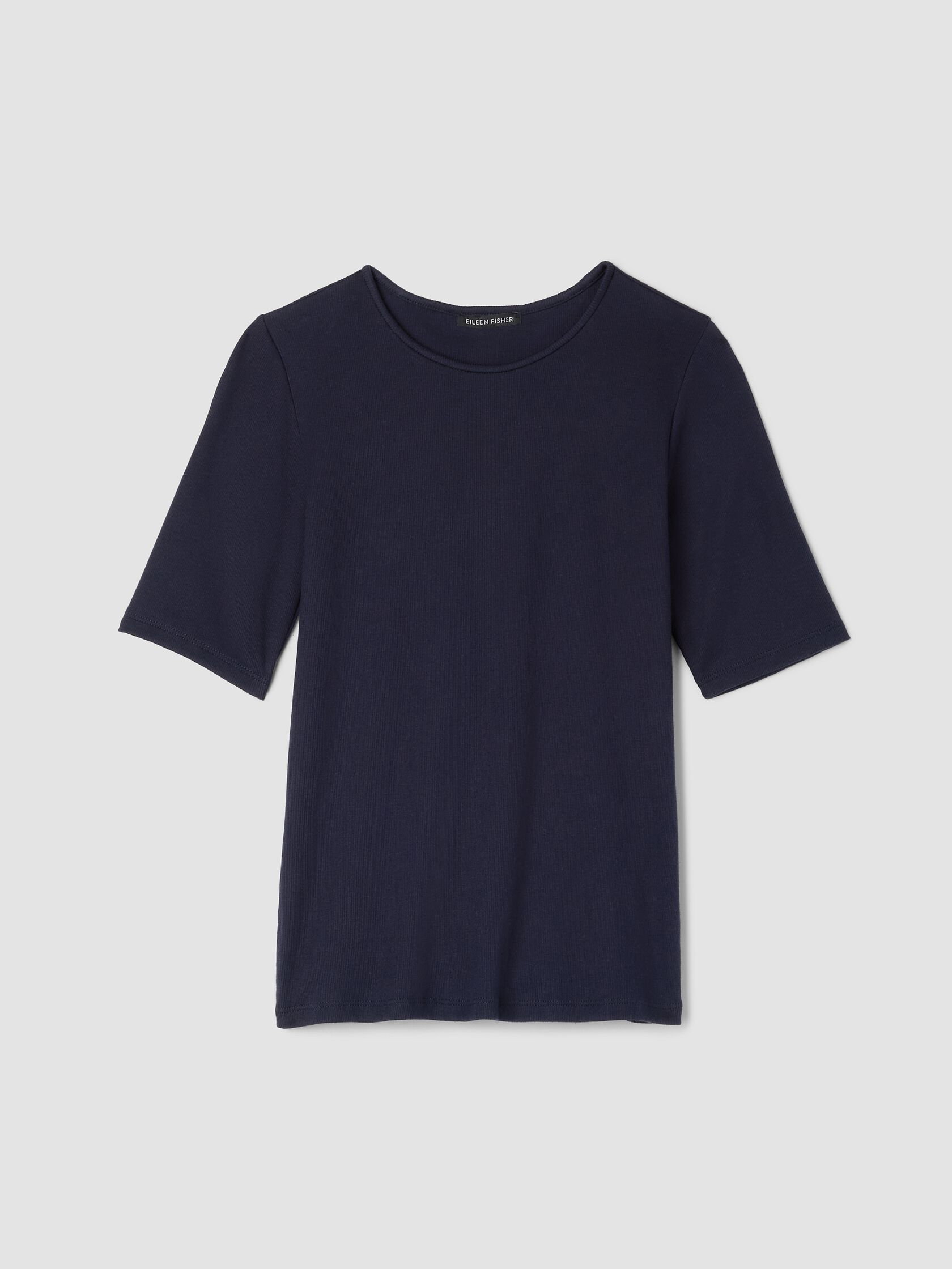 Organic Cotton Stretch Rib Crew Neck Top