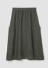 Washed Organic Linen Délavé Cargo Skirt