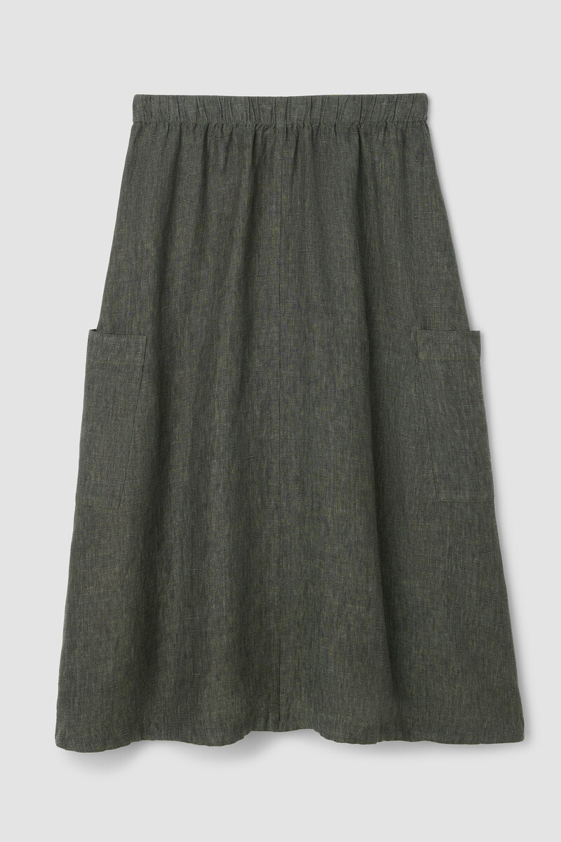Washed Organic Linen Délavé Cargo Skirt Washed Organic Linen Délavé Cargo Skirt