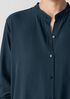 Silk Georgette Crepe Band Collar Shirt