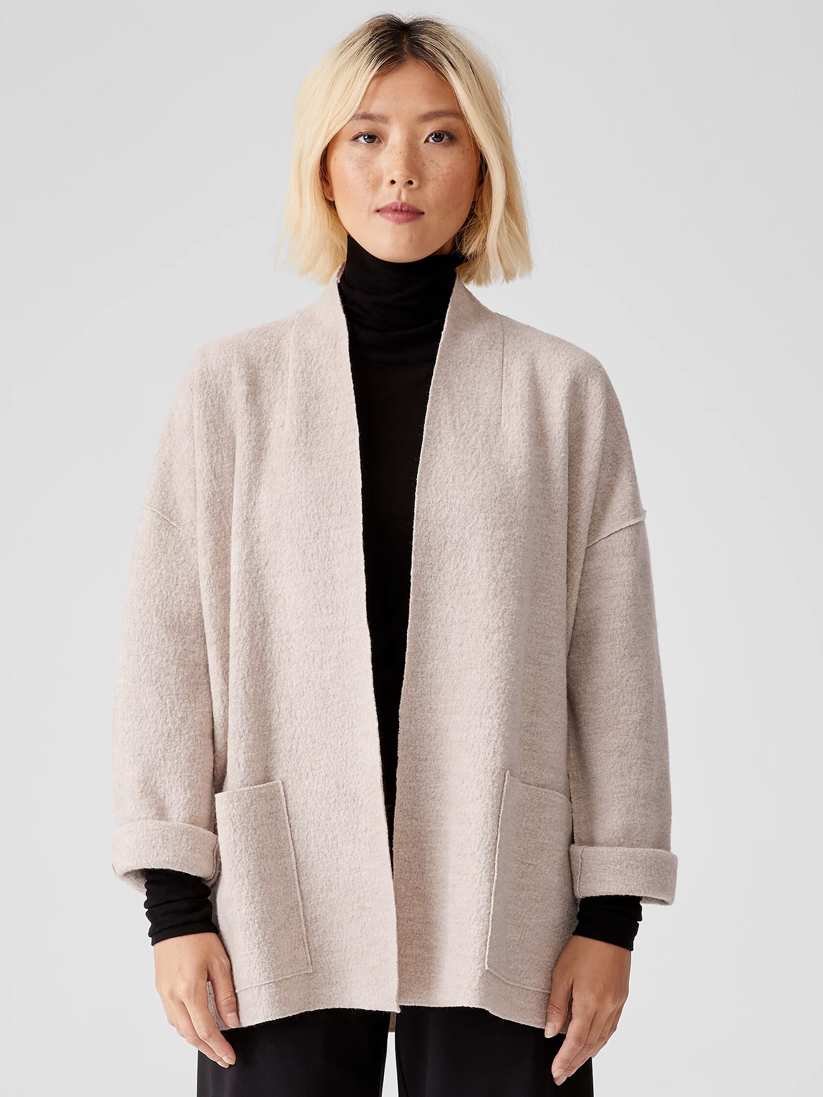 Roei uit Twisted waterval Lightweight Boiled Wool Jacket in Responsible Wool | EILEEN FISHER