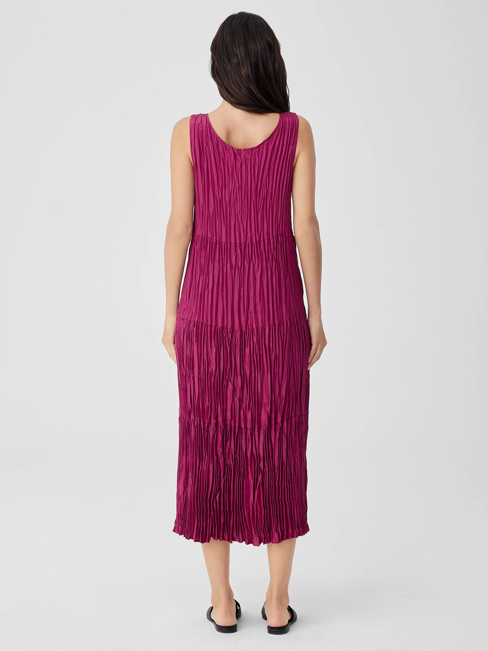 Crushed Silk Tiered Dress