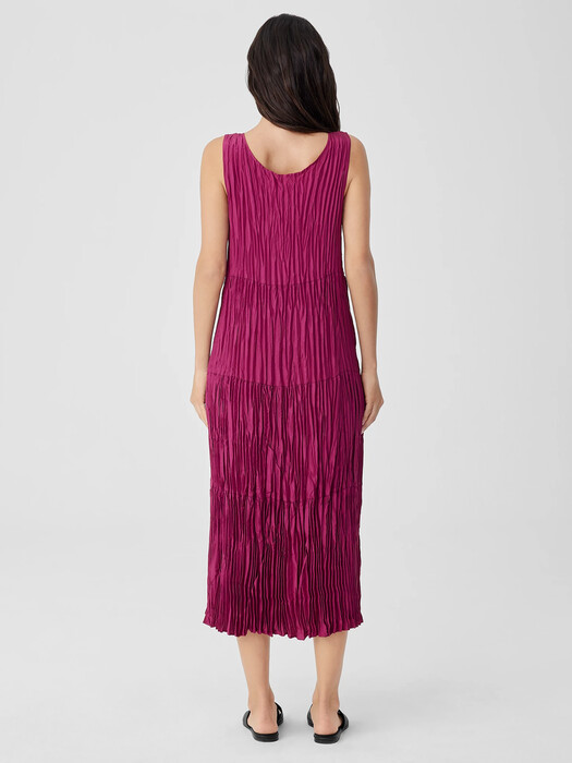 Crushed Silk Tiered Dress