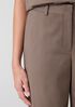 Stretch Cotton Twill Wide-Leg Trouser Pant