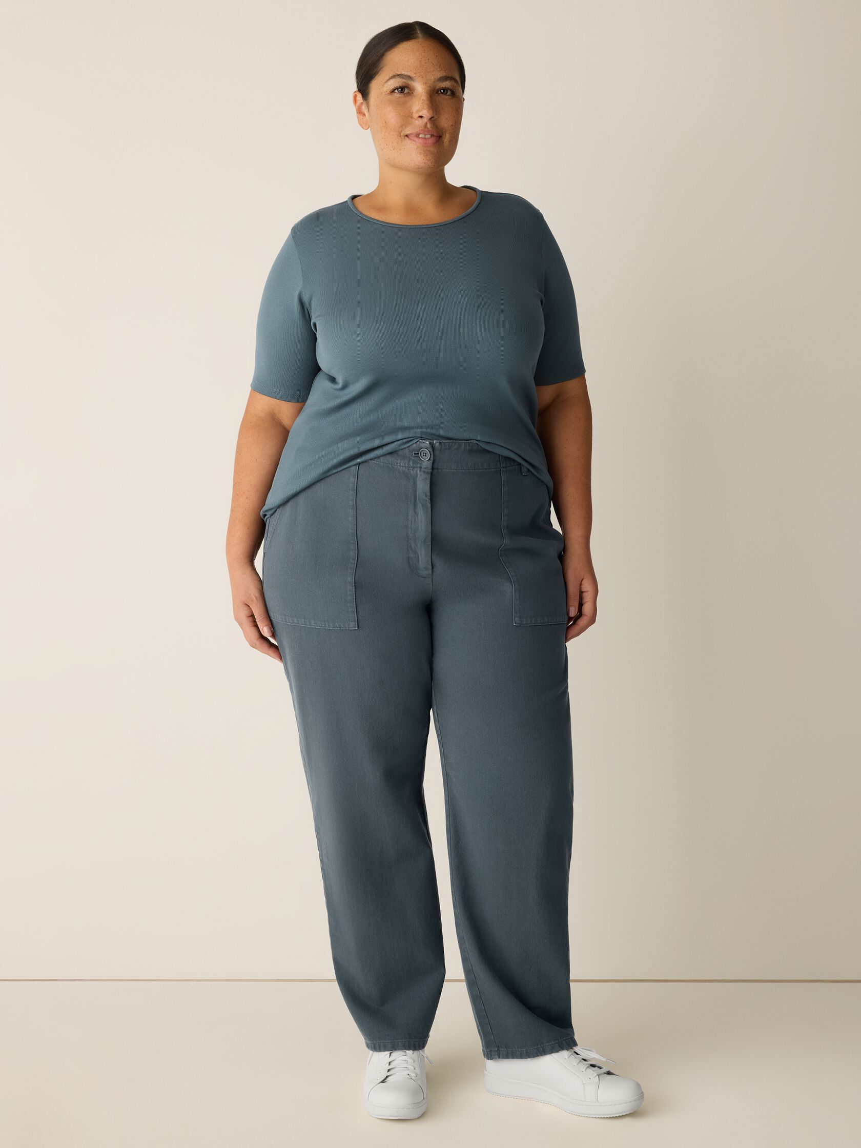 Garment-Dyed Utility Cotton Tapered Pant