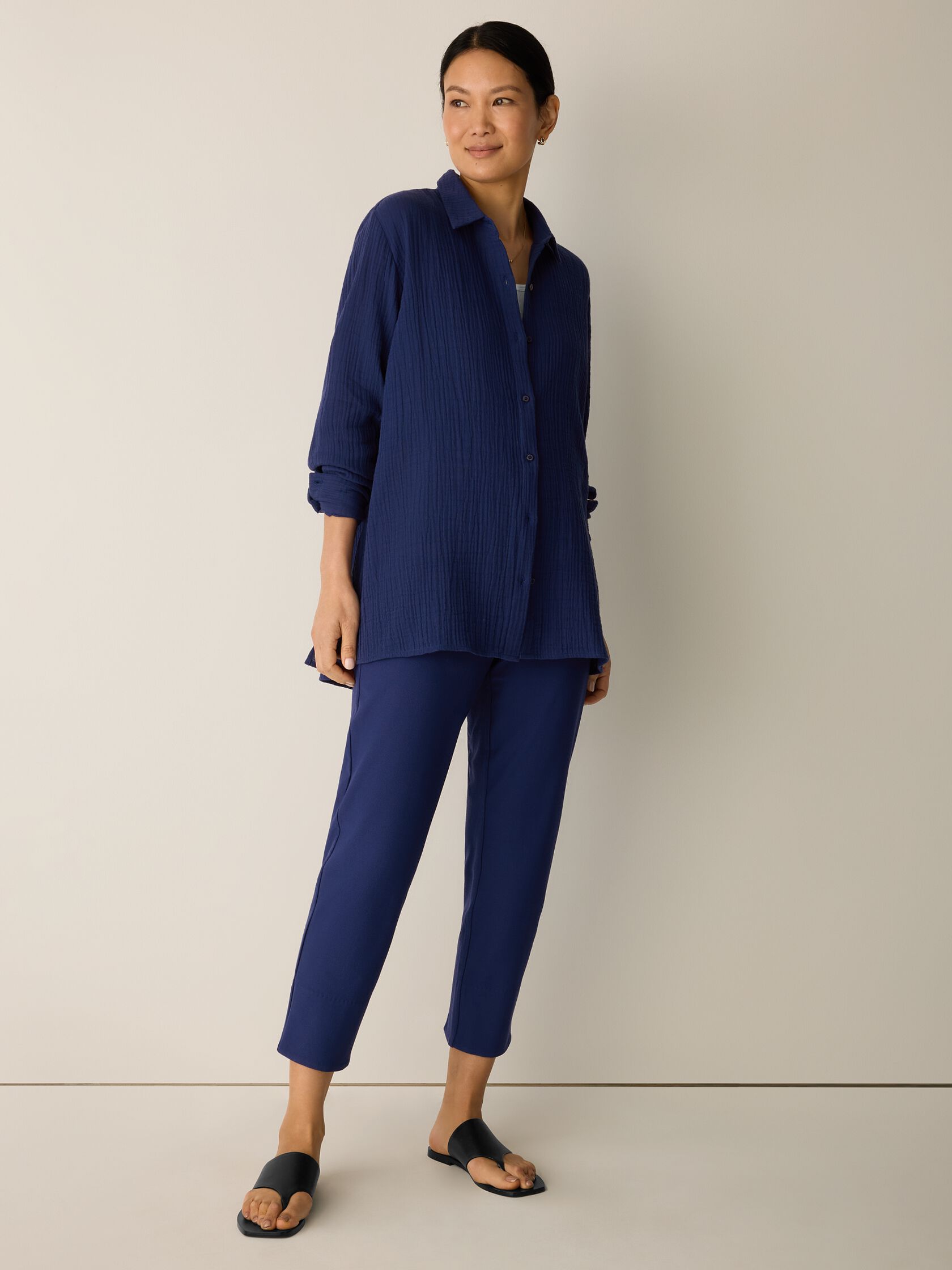 Washable Stretch Crepe Slim Pant