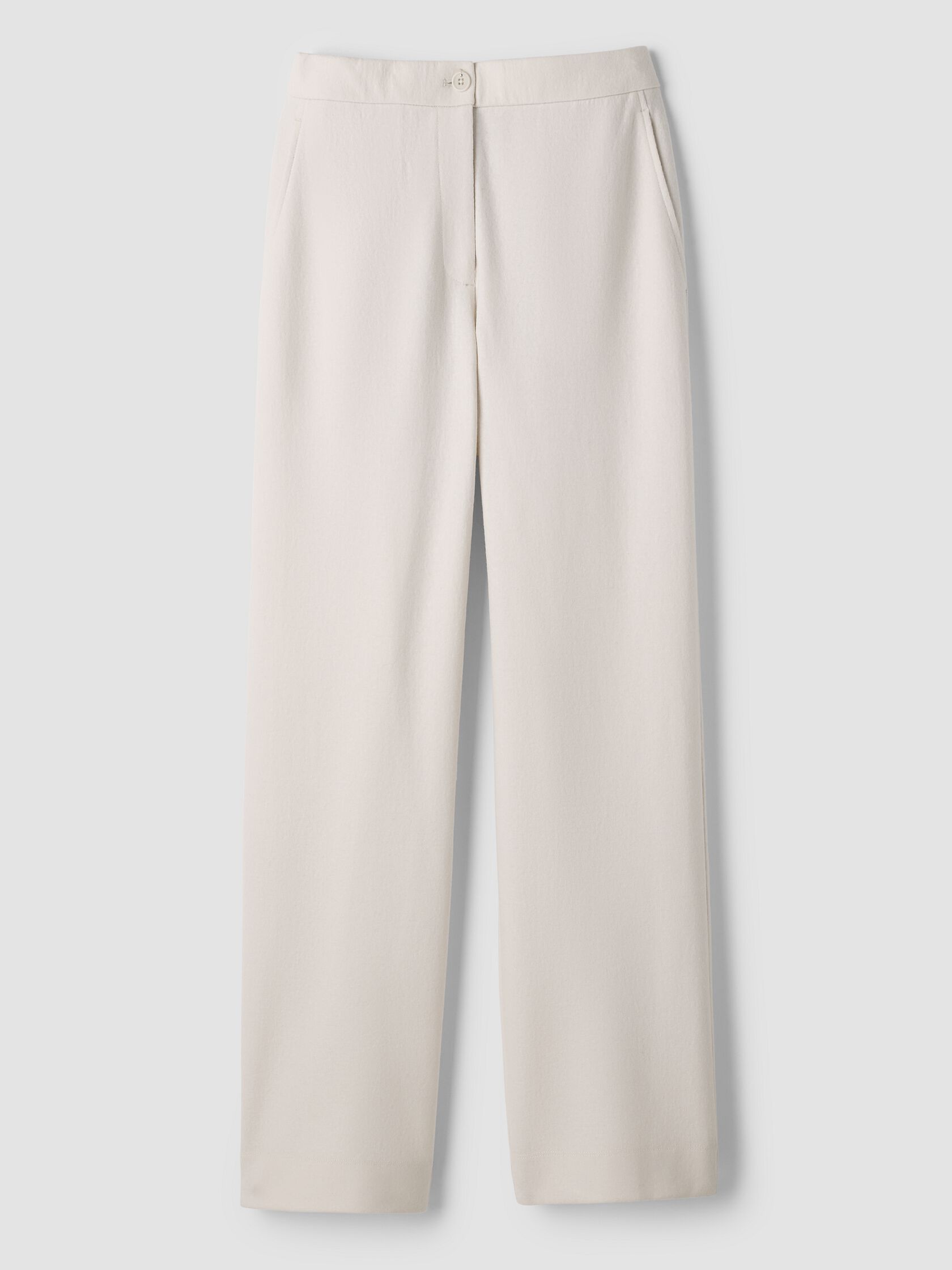 Felted Wool Jersey Full-Length Straight Trouser&nbsp;in Regenerative Wool