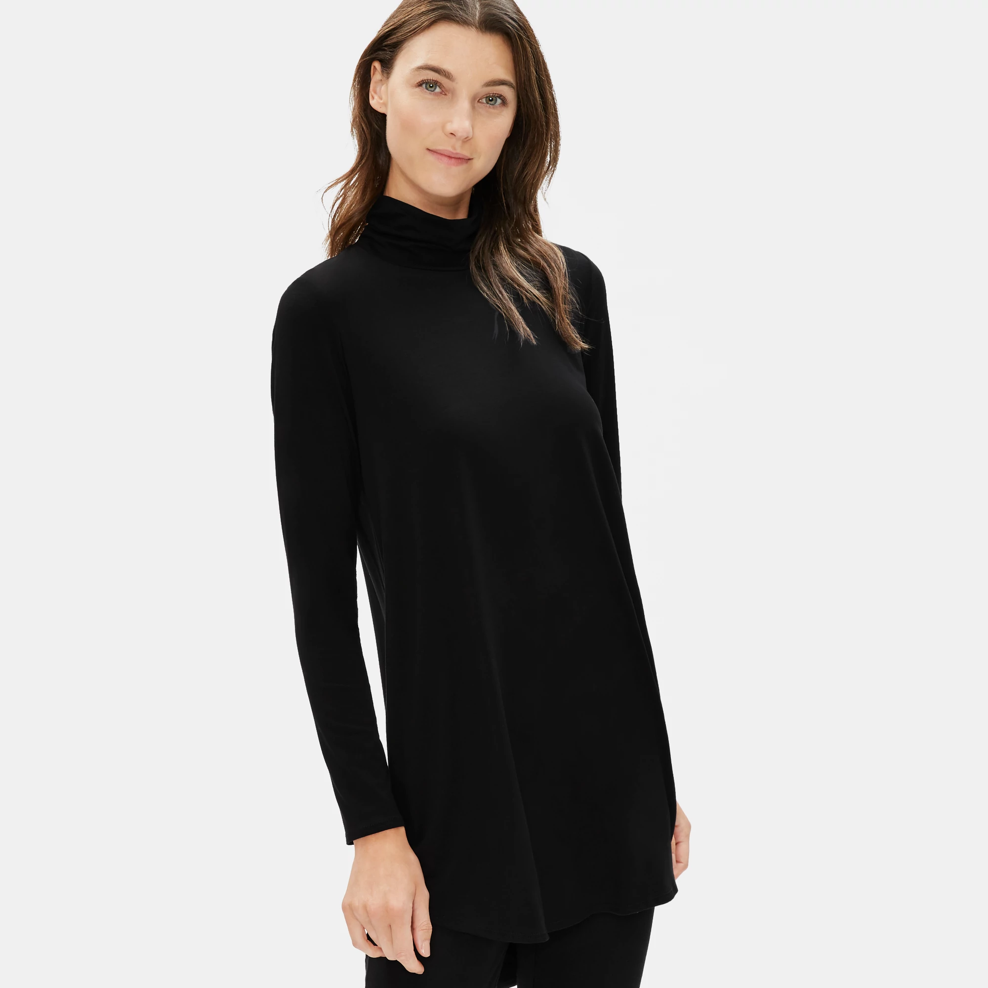 Fine Jersey Turtleneck Tunic | EILEEN 