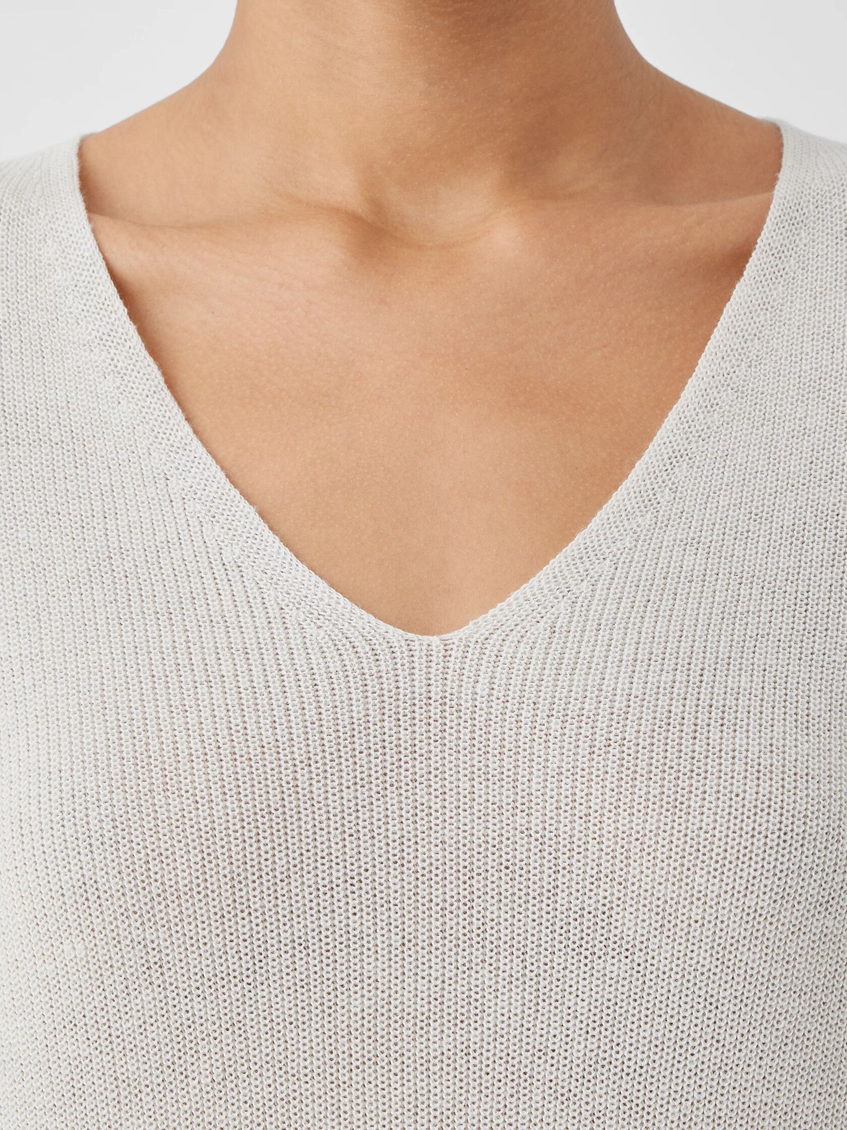 Peruvian Organic Cotton Crepe V-Neck Long Top