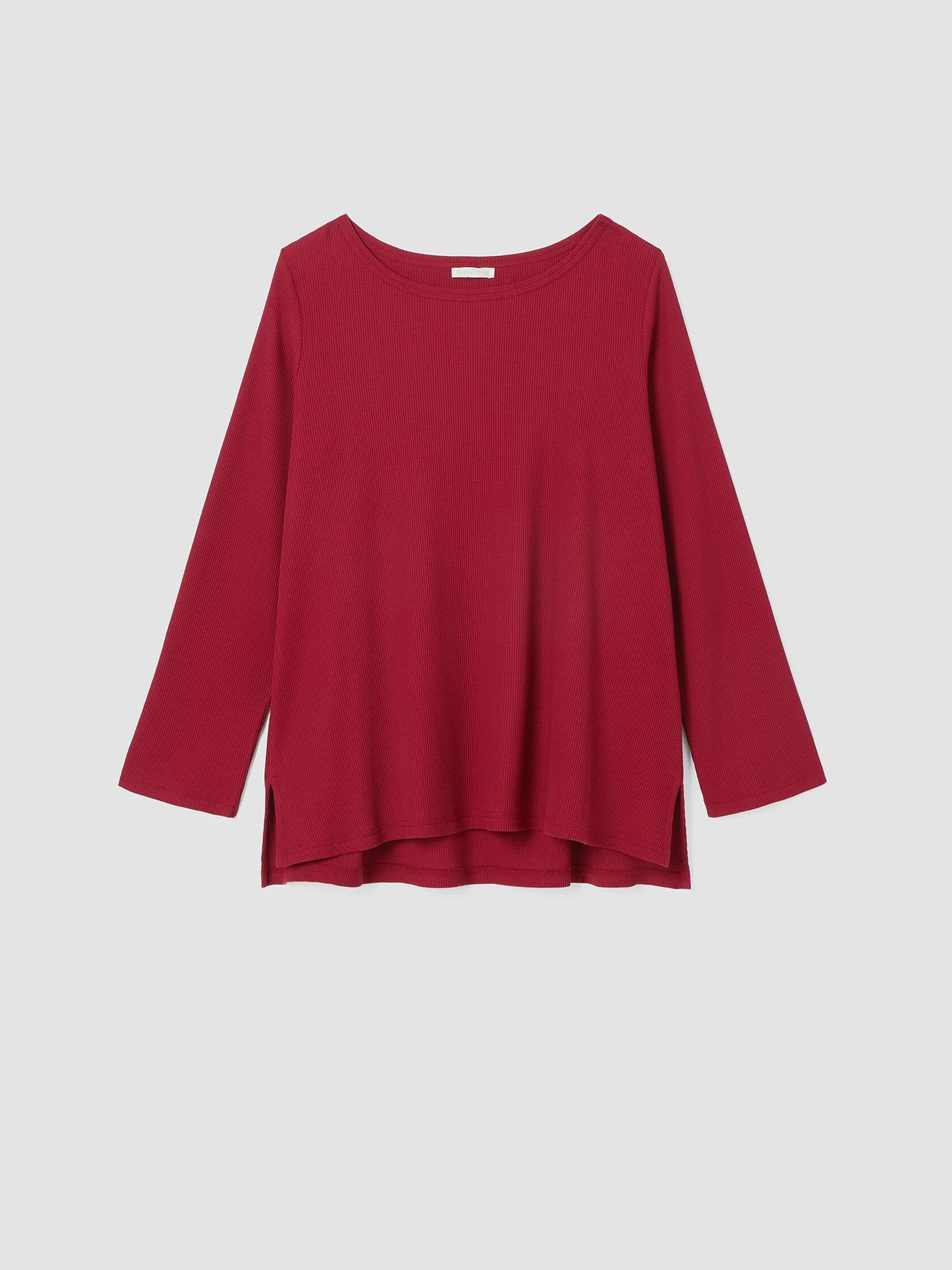 Cozy Organic Cotton Thermal Bateau Neck Top