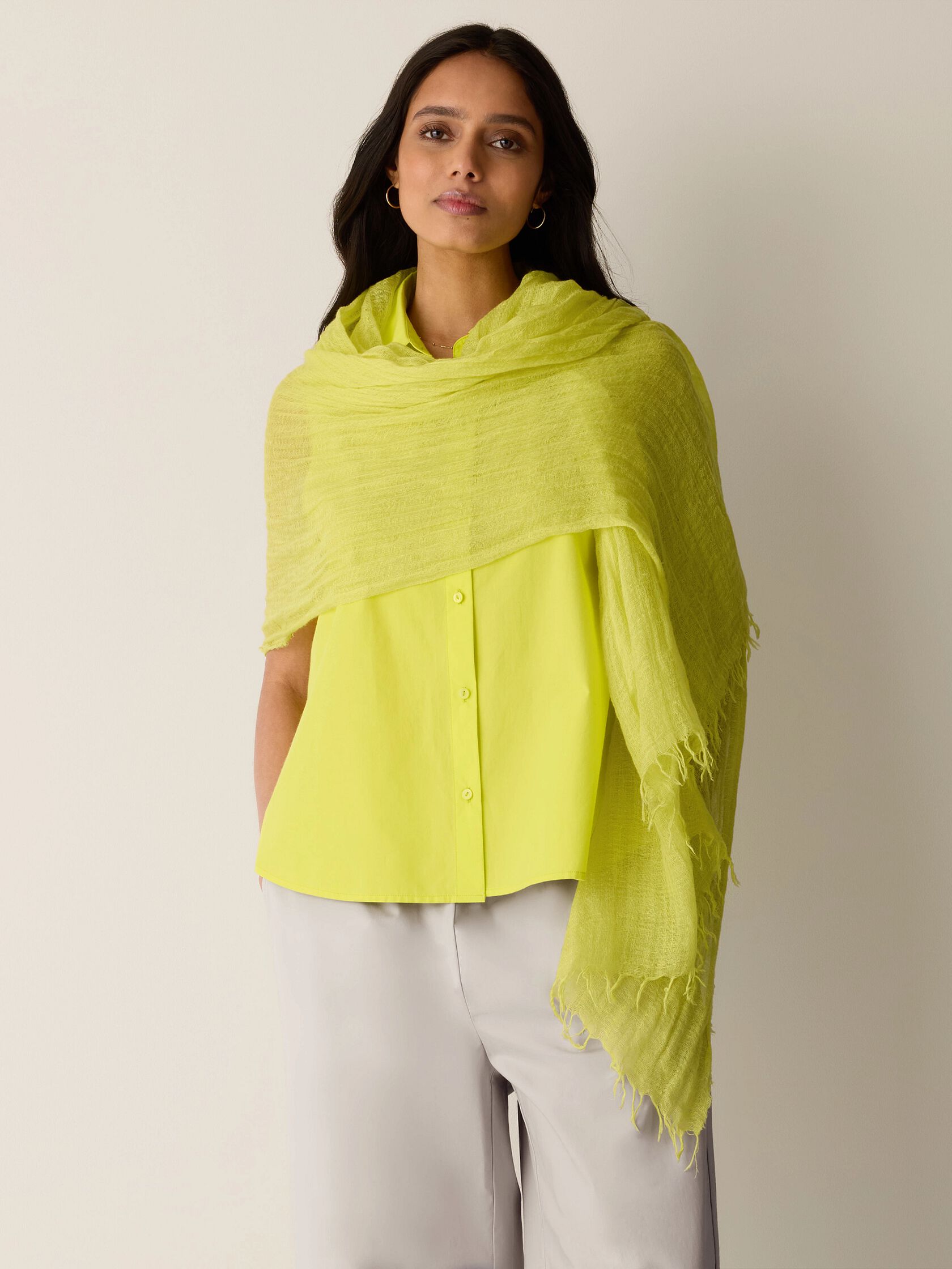 Textured Linen Blend Scarf