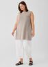 Organic Linen Cotton Funnel Neck Top