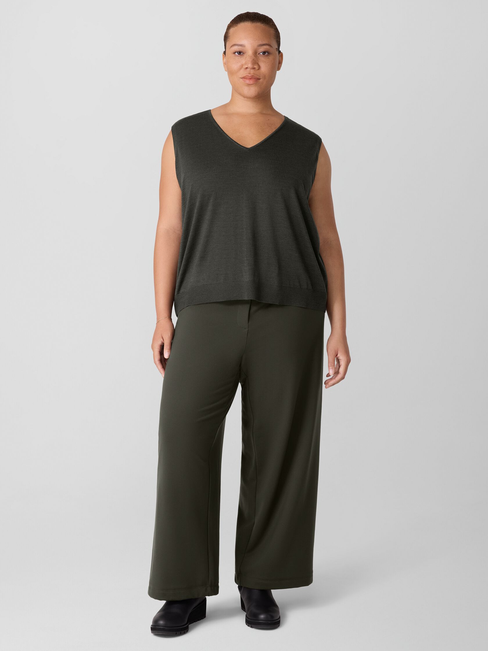 Washable Flex Ponte&nbsp;Wide Trouser Pant