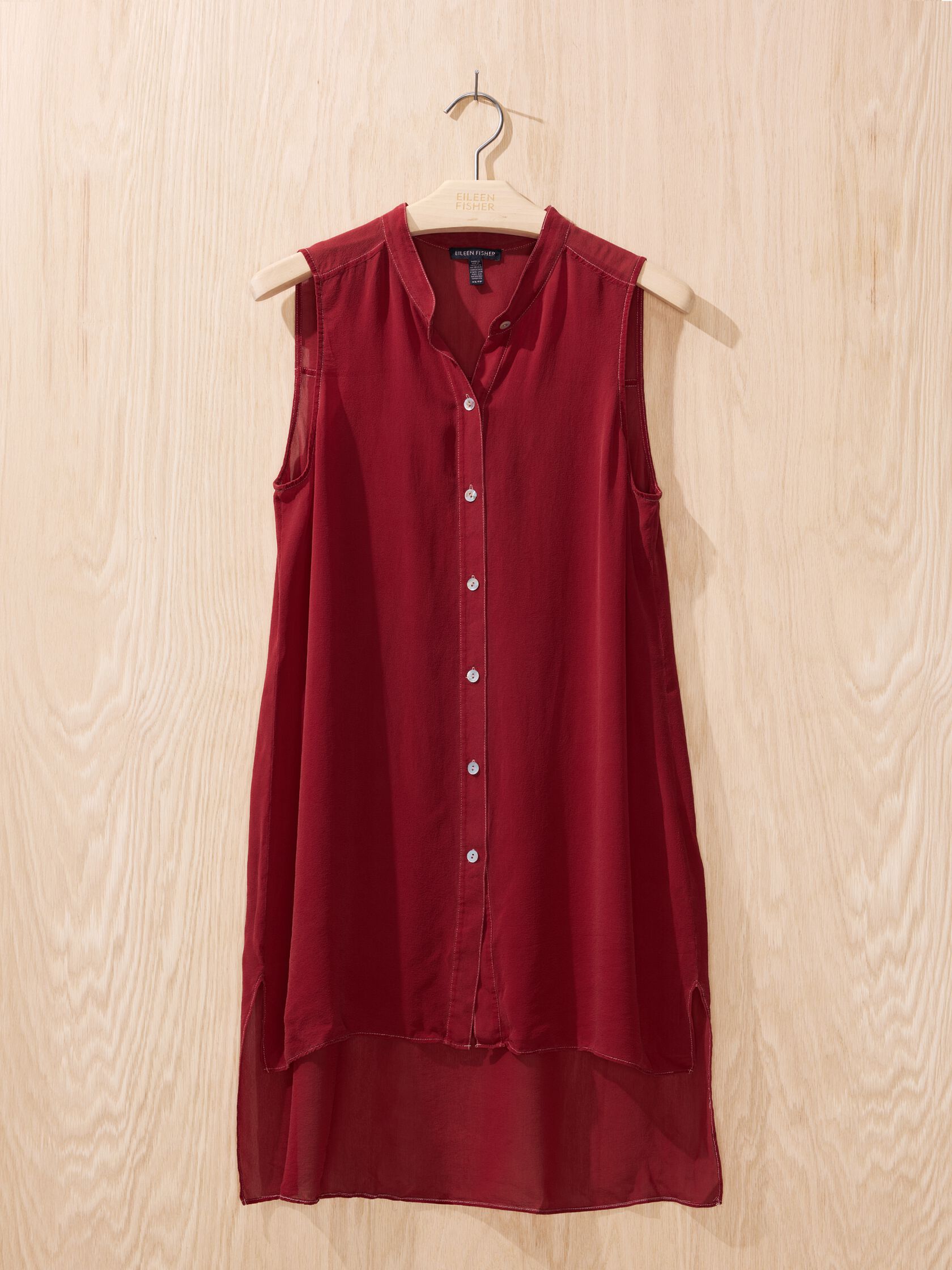 Renew Overdye Silk Sleeveless Shirt, XS