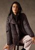 Eggshell Recycled Nylon Stand Collar Quilted Coat